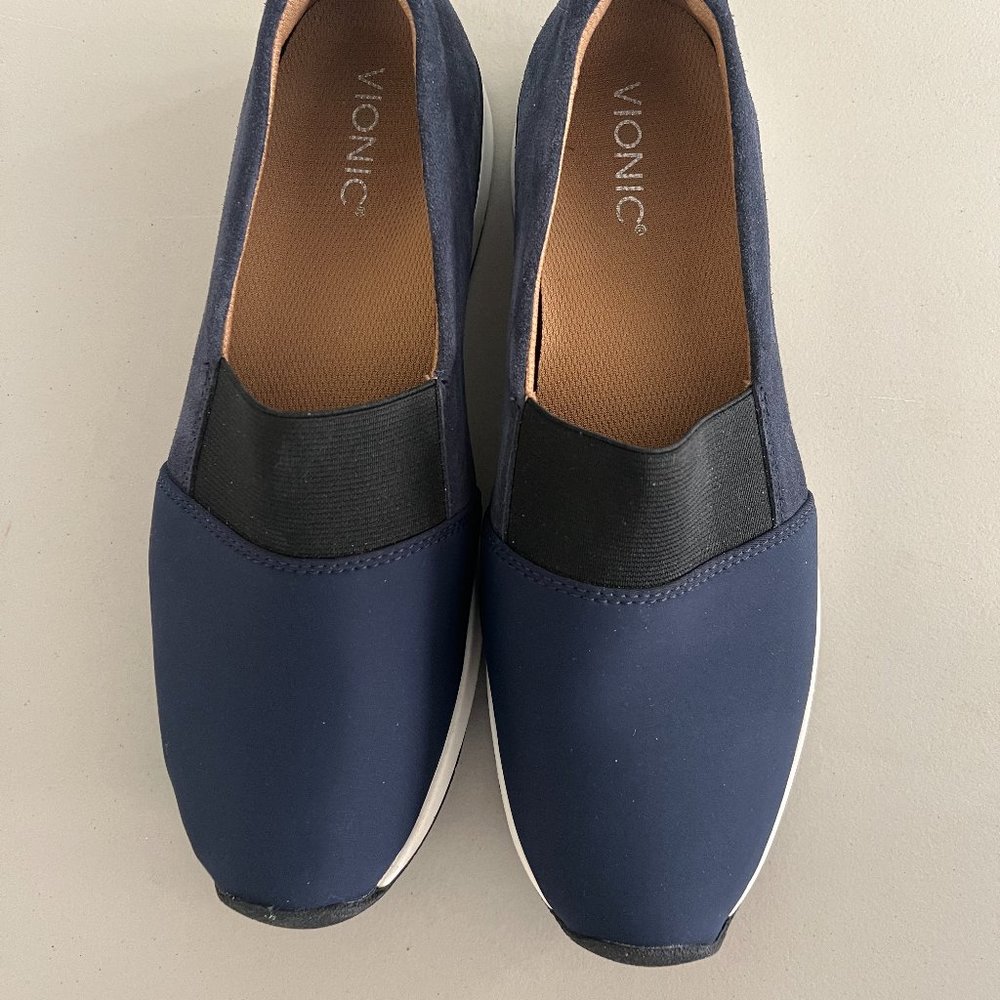 Vionic Cameo Slip On Loafers, Navy Blue